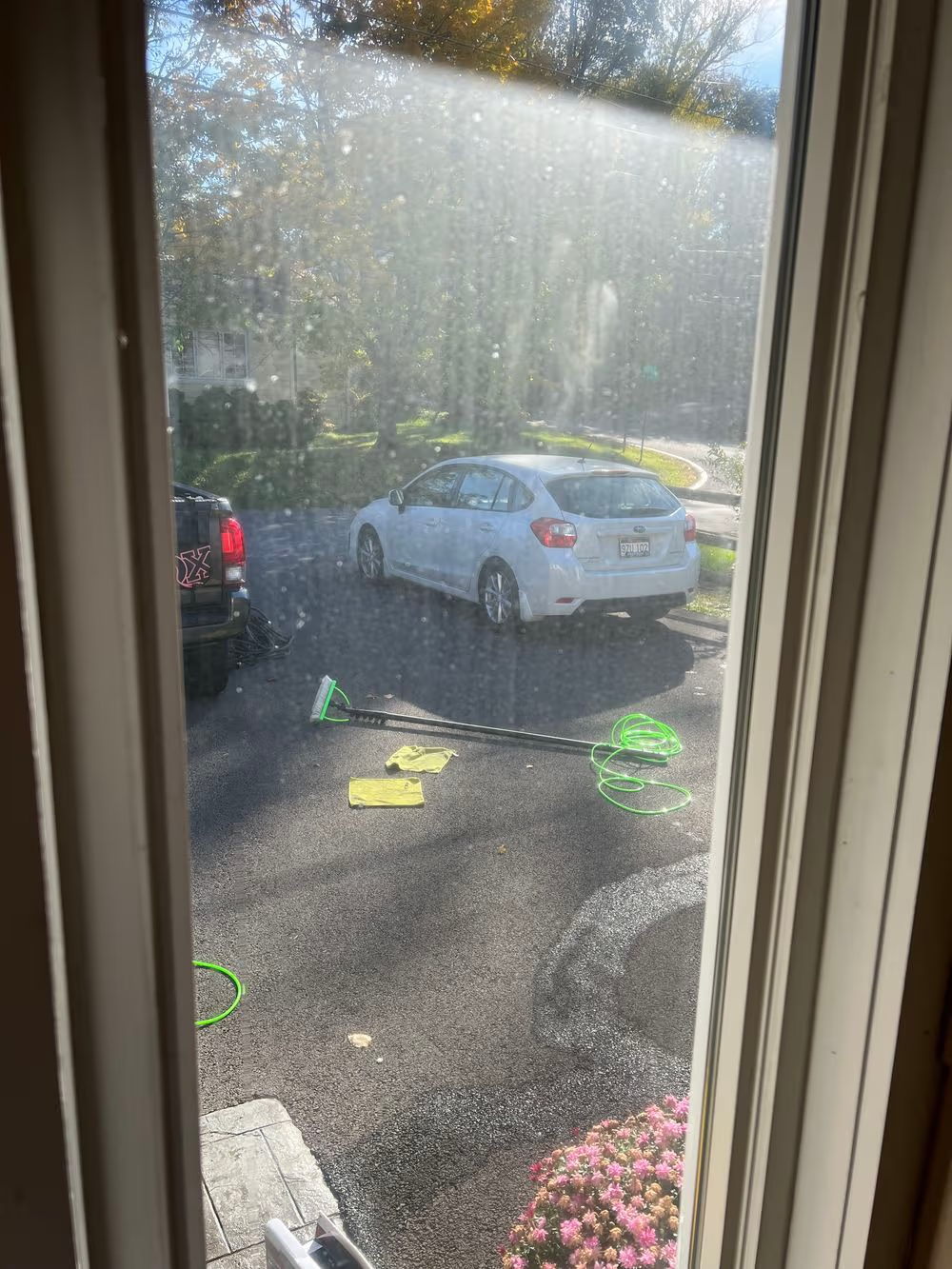 Spotty window — before